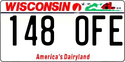 WI license plate 148OFE