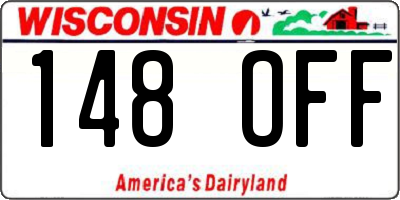 WI license plate 148OFF