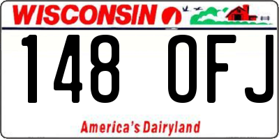 WI license plate 148OFJ