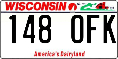 WI license plate 148OFK