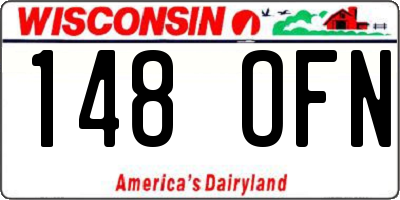 WI license plate 148OFN