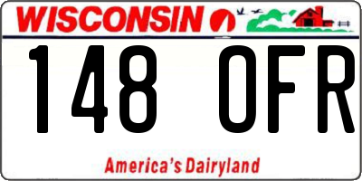 WI license plate 148OFR