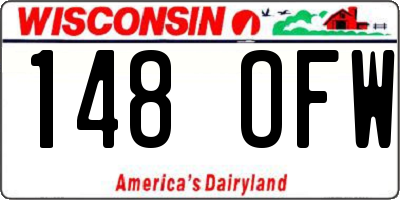 WI license plate 148OFW