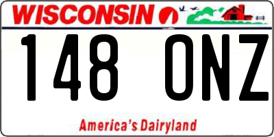 WI license plate 148ONZ