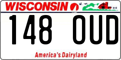 WI license plate 148OUD
