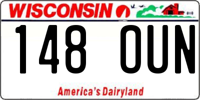 WI license plate 148OUN