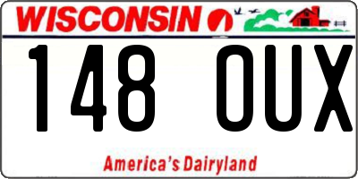 WI license plate 148OUX