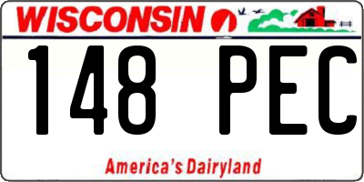 WI license plate 148PEC