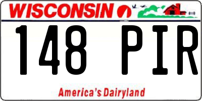 WI license plate 148PIR