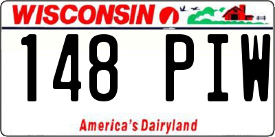WI license plate 148PIW