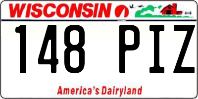 WI license plate 148PIZ