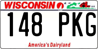 WI license plate 148PKG