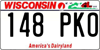 WI license plate 148PKO