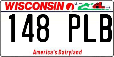 WI license plate 148PLB