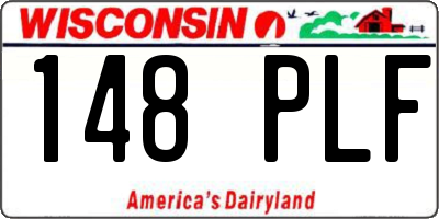 WI license plate 148PLF