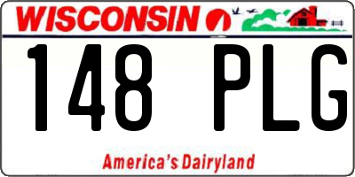 WI license plate 148PLG