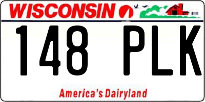 WI license plate 148PLK