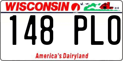 WI license plate 148PLO