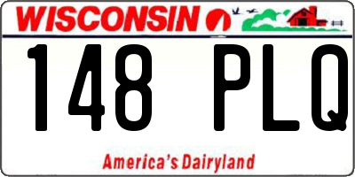 WI license plate 148PLQ