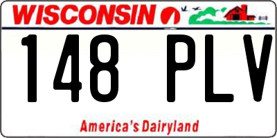 WI license plate 148PLV