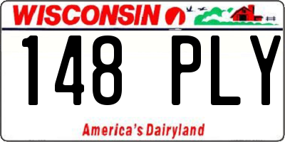 WI license plate 148PLY