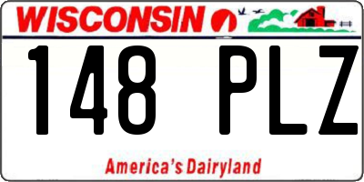 WI license plate 148PLZ