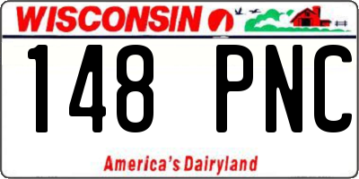 WI license plate 148PNC