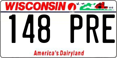 WI license plate 148PRE