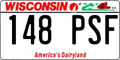 WI license plate 148PSF