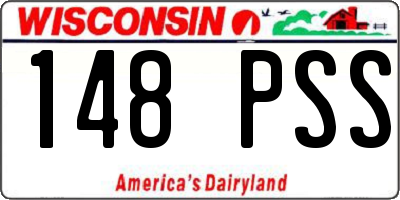 WI license plate 148PSS