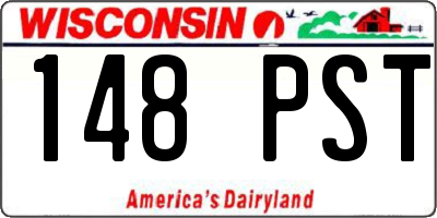 WI license plate 148PST