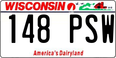 WI license plate 148PSW