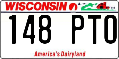 WI license plate 148PTO