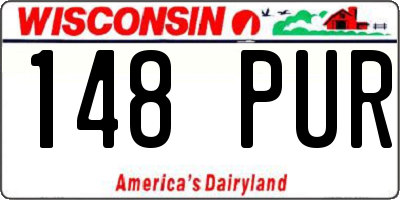 WI license plate 148PUR