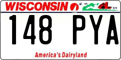 WI license plate 148PYA