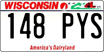 WI license plate 148PYS