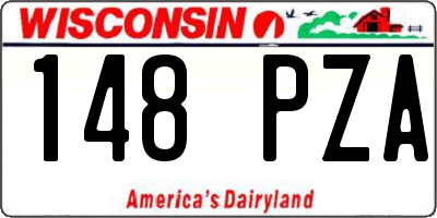 WI license plate 148PZA