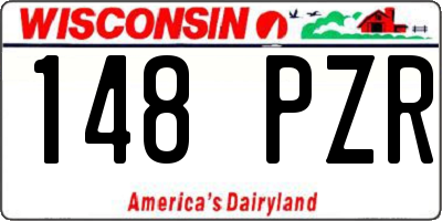 WI license plate 148PZR