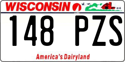 WI license plate 148PZS