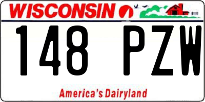 WI license plate 148PZW