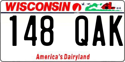 WI license plate 148QAK