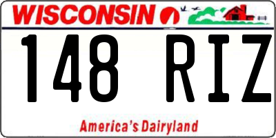 WI license plate 148RIZ