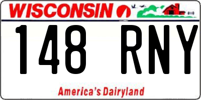 WI license plate 148RNY