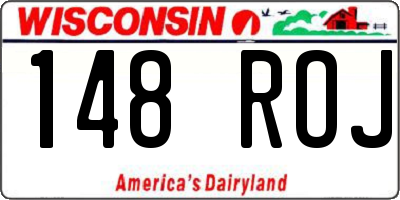 WI license plate 148ROJ