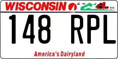 WI license plate 148RPL