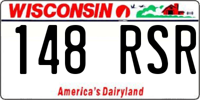 WI license plate 148RSR
