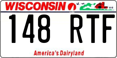 WI license plate 148RTF