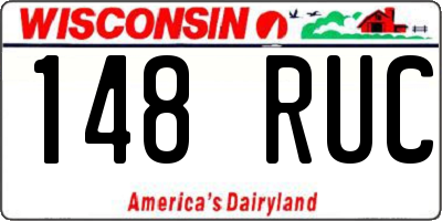 WI license plate 148RUC