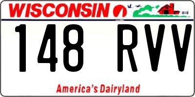 WI license plate 148RVV
