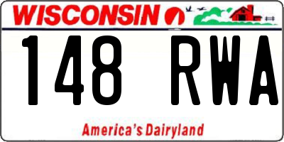 WI license plate 148RWA